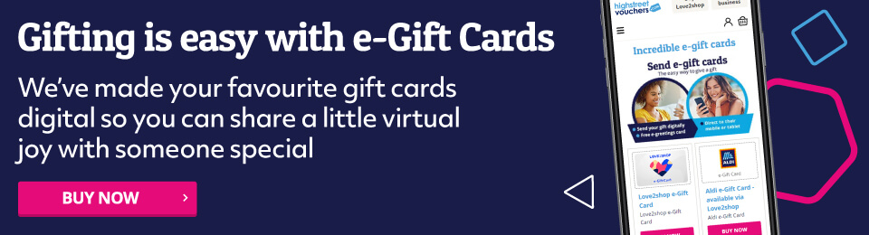 The love2shop gift card